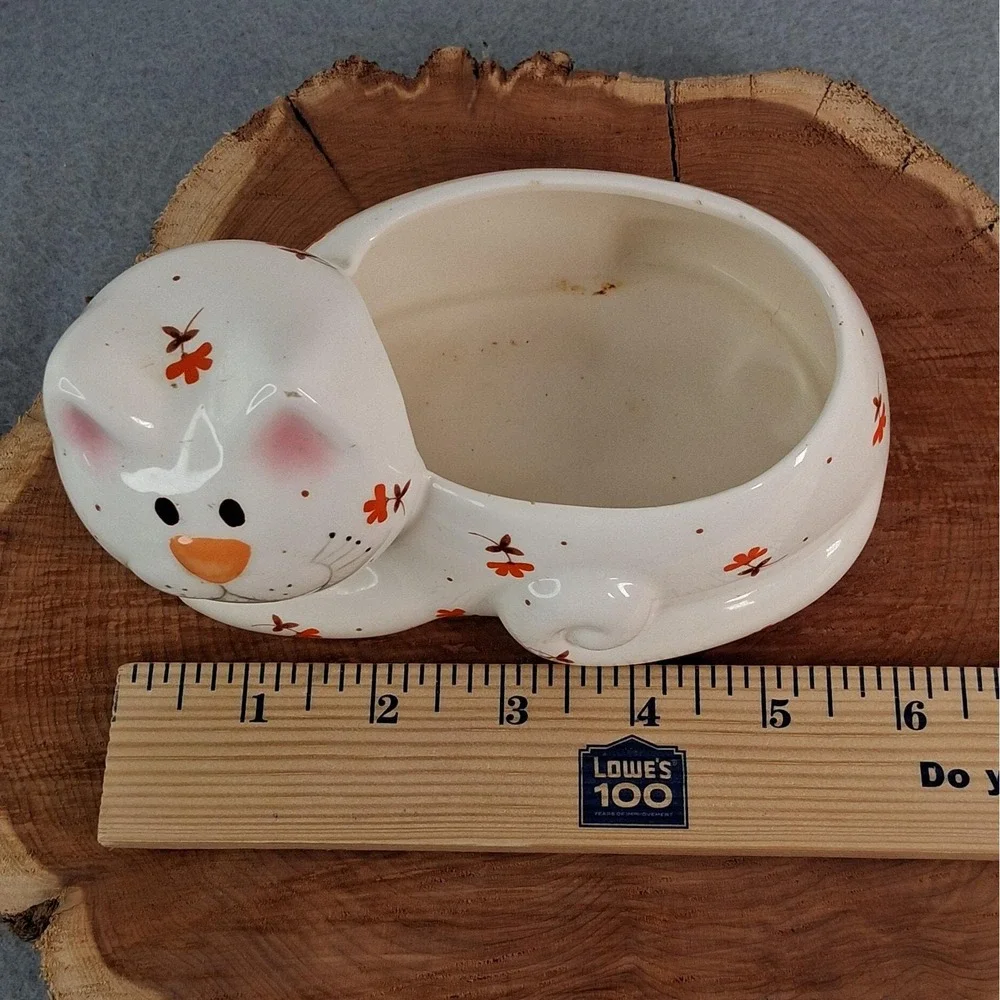 Vintage Josef Original Cat Planter Scrubby Sponge Holder Ceramic